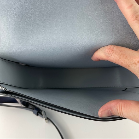 NWT Kate Spade Nadine Colorblock Medium Flap Shoulder Bag Light Blue / Navy - Picture 7 of 10